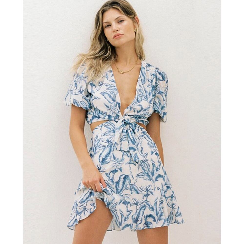 Kivari Solange Cut Out Mini Dress Solange Palm
